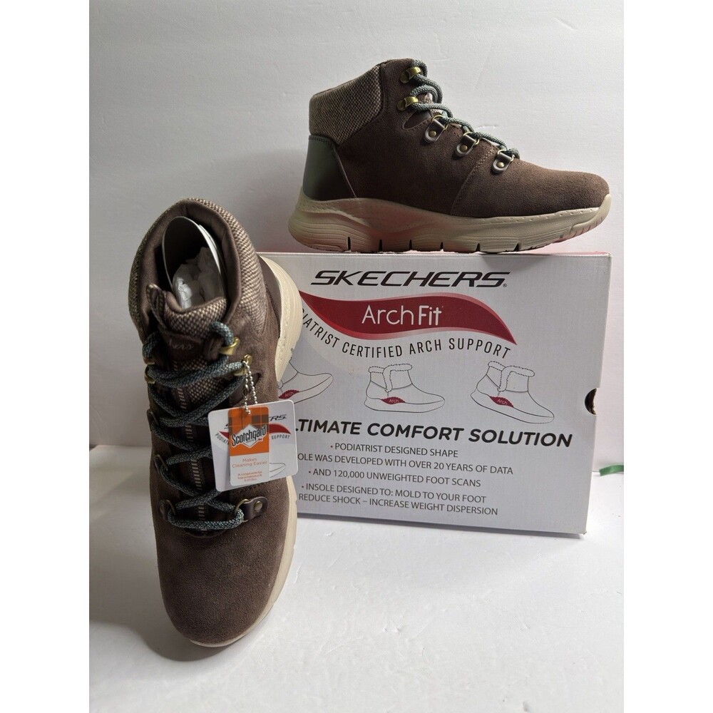 Skechers Arch Fit Extraordinary Chocolate Womens Size 10 Hiker Sneakers